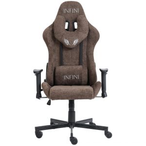 Ігрове Крісло INFINI Luxor Коричневе з Теплим Відтінком та Комфортною Спинкою