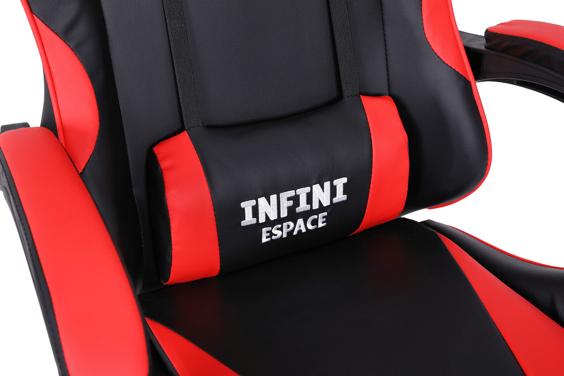 Ігрове Крісло INFINI ESPACE Чорно-Червоне для Енергійних Ігрових Сесій та Повного Занурення - Зображення 6