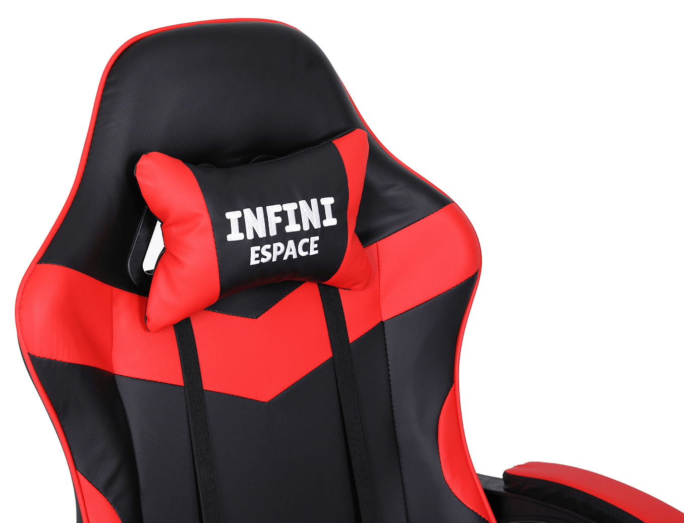 Ігрове Крісло INFINI ESPACE Чорно-Червоне для Енергійних Ігрових Сесій та Повного Занурення - Зображення 8