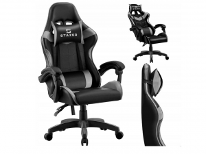 STAZER Coliber Чорно-Сіре Ігрове Крісло з Стриманим Дизайном для Тривалого Комфорту