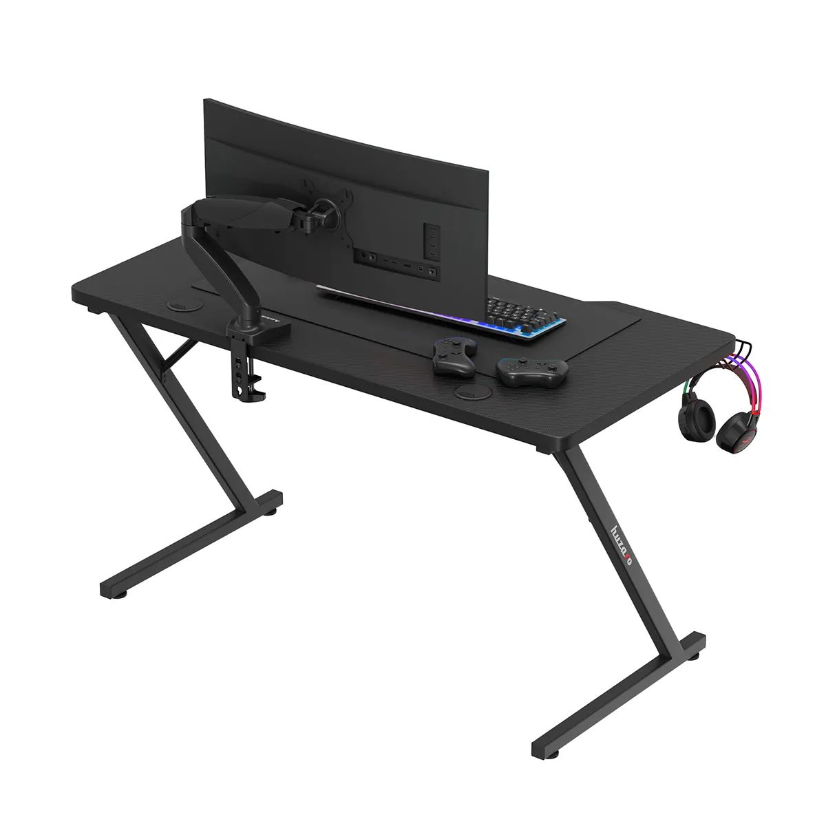 Ігровий Стіл Huzaro Hero 2.5 Black з Мінімалістичним Дизайном для Стильних Геймерів - Зображення 4