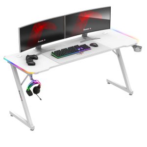 Білий Ігровий Стіл Huzaro Hero 4.8 RGB для Максимального Стилю та Функціональності