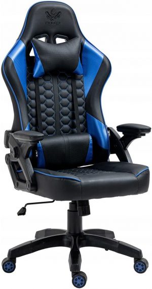 KRAKEN Feyton Black and Blue Ігрове Крісло з Елегантним Поєднанням Кольорів та Комфортною Формою