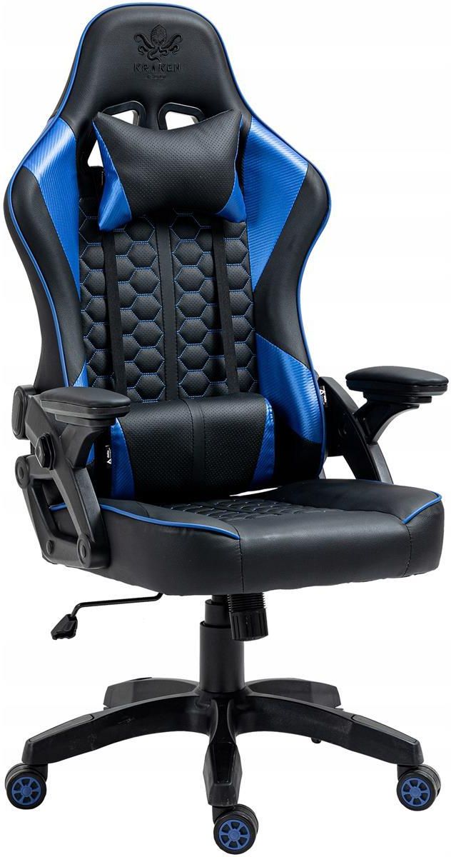 KRAKEN Feyton Black and Blue Ігрове Крісло з Елегантним Поєднанням Кольорів та Комфортною Формою
