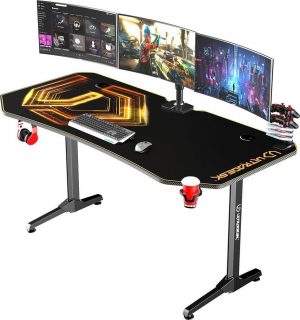 Великий Ігровий Стіл ULTRADESK FRAG XXL Gold 160×75 см — Преміальний Вигляд та Міцна Конструкція