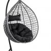 Підвісне Садове Крісло Кокон Velaco ITAKA-GR-OKR-BL з Чорною Подушкою — Елегантність та Затишок для Відпочинку