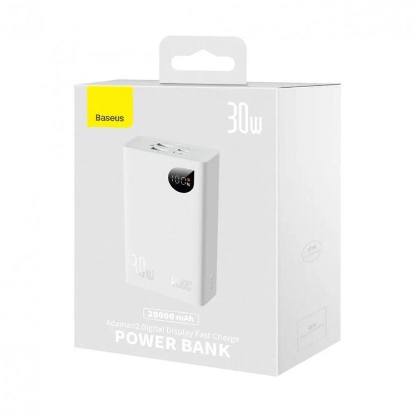 Батарея Baseus Adaman 2 20000 mAh / 30W / White PPAD050002 — Потужне Джерело Енергії для Ваших Гаджетів - Зображення 4