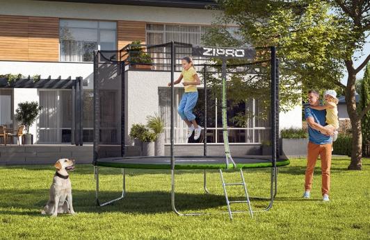 Батут Zipro Jump PRO 8FT 252 см із Зовнішньою Сіткою та Драбинкою — Надійний Вибір для Активного Відпочинку - Зображення 3