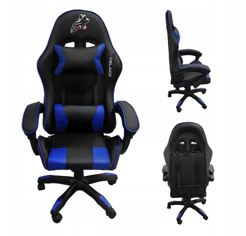Ергономічне Геймерське Крісло Velaco ZING-B-BL-BU з Підтримкою Спини та Надійною Конструкцією