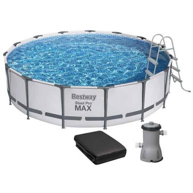 Каркасний Басейн з фільтром драбиною та настилом Bestway 56488 457x107 см