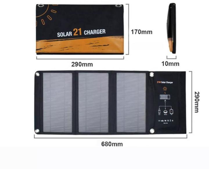 Сонячна Панель Портативна 21W з USB — Екологічне Енергоживлення для Ваших Гаджетів - Зображення 3