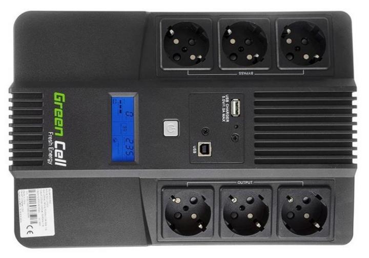 ДБЖ Green Cell AiO 600VA/360W UPS06 для Компактного Захисту Електроніки - Зображення 2