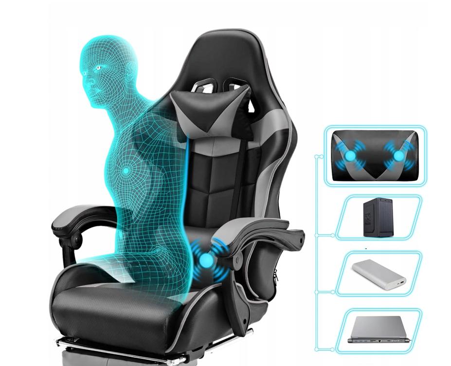 Геймерське Крісло MatMay GAMING з Вбудованою Підставкою для Ніг для Повного Релаксу - Зображення 3