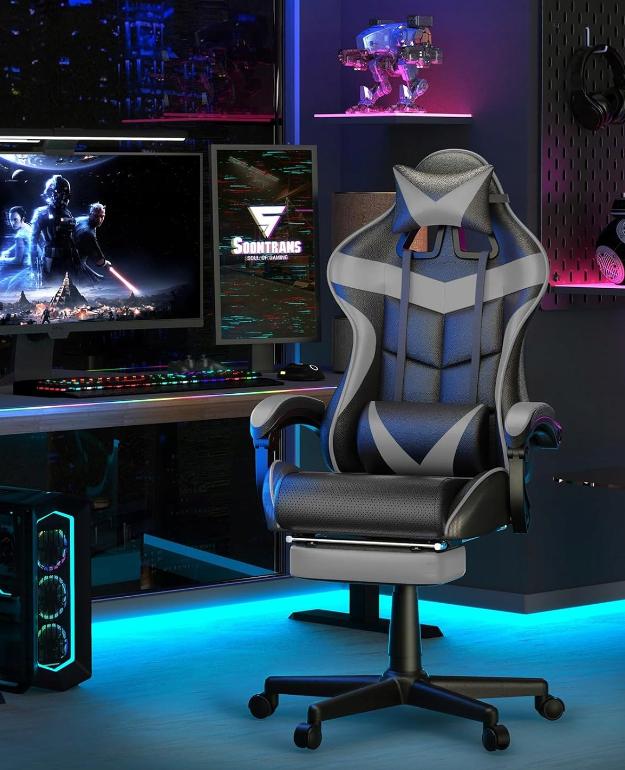 Геймерське Крісло MatMay GAMING з Вбудованою Підставкою для Ніг для Повного Релаксу - Зображення 8
