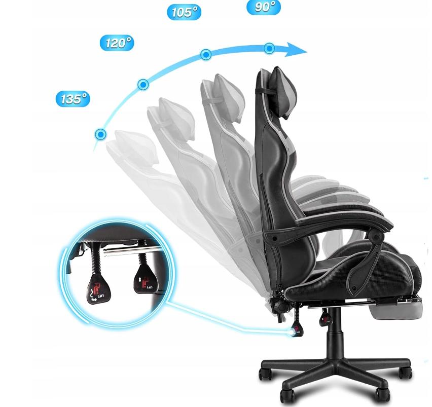 Геймерське Крісло MatMay GAMING з Вбудованою Підставкою для Ніг для Повного Релаксу - Зображення 4