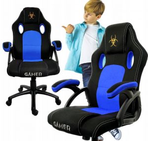 Сучасне Геймерське Крісло Lugano CARRERA M BLUE FABRIC з Регулюванням Положення