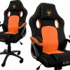 Яскраве Геймерське Крісло Lugano CARRERA M ORANGE FABRIC з Комфортною Дихаючою Тканиною