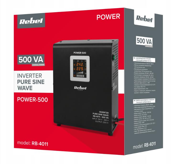 Джерело Аварійного Живлення Rebel Power UPS 500 RB-4011 12V/230V — Стабільна Робота для Домашніх Електросистем - Зображення 6