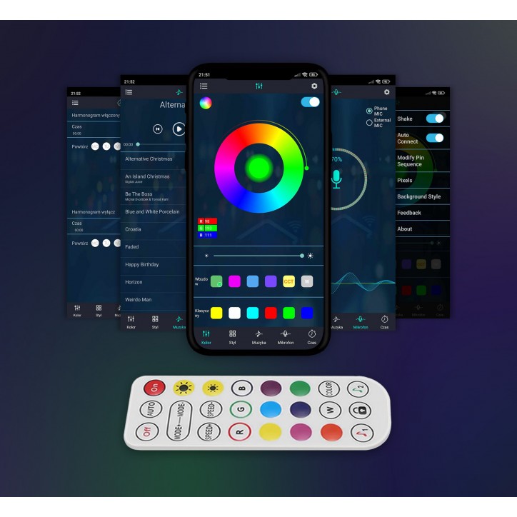 RGB Світильник Auto Gamma Hexagon з Пультом Багатоколірне LED Освітлення 12 шт - Зображення 3