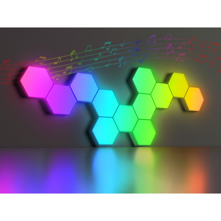 RGB Світильник Auto Gamma Hexagon з Пультом Багатоколірне LED Освітлення 12 шт - Зображення 4