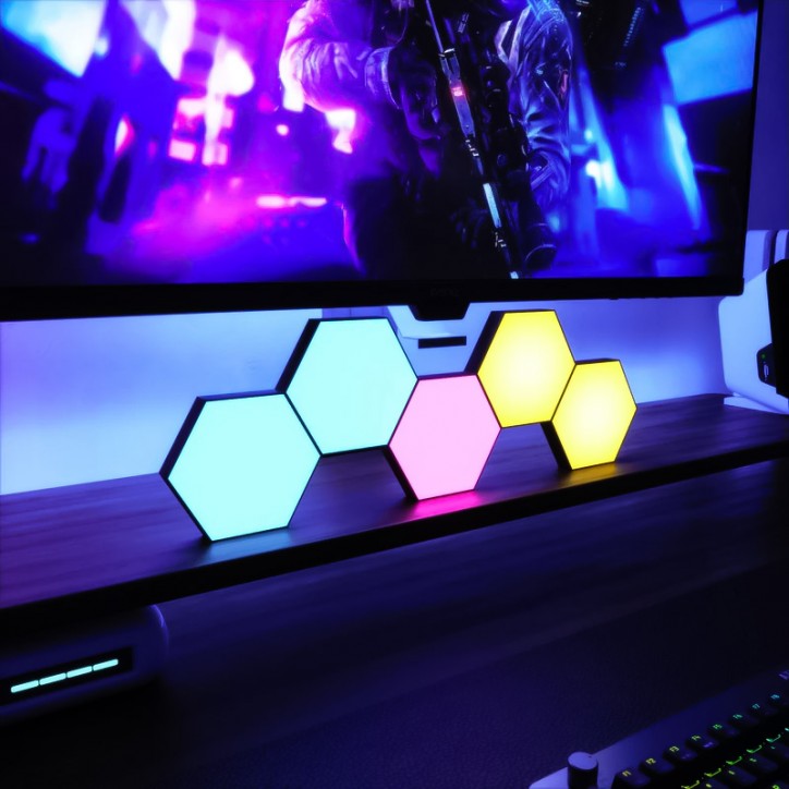 RGB Світильник Auto Gamma Hexagon з Пультом Багатоколірне LED Освітлення 12 шт - Зображення 5