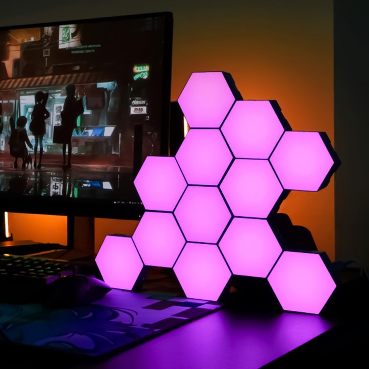 RGB Світильник Auto Gamma Hexagon з Пультом Багатоколірне LED Освітлення 12 шт - Зображення 9