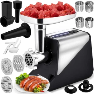 Електром’ясорубка Berdsen BD-602 800/2000W з Високою Потужністю та Насадками для Швидкого Приготування