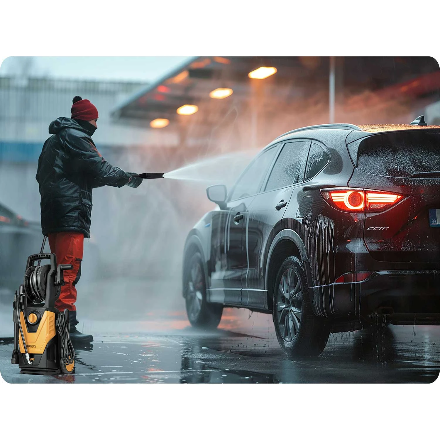 Мийка Високого Тиску Humberg HM-300 з Барабаном 1800W з Компактною Формою та Зручним Зберіганням - Зображення 10