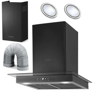 Витяжка Кухонна Berdsen BT-217 60 см Black з Фільтром Жиру та LED-Підсвіткою
