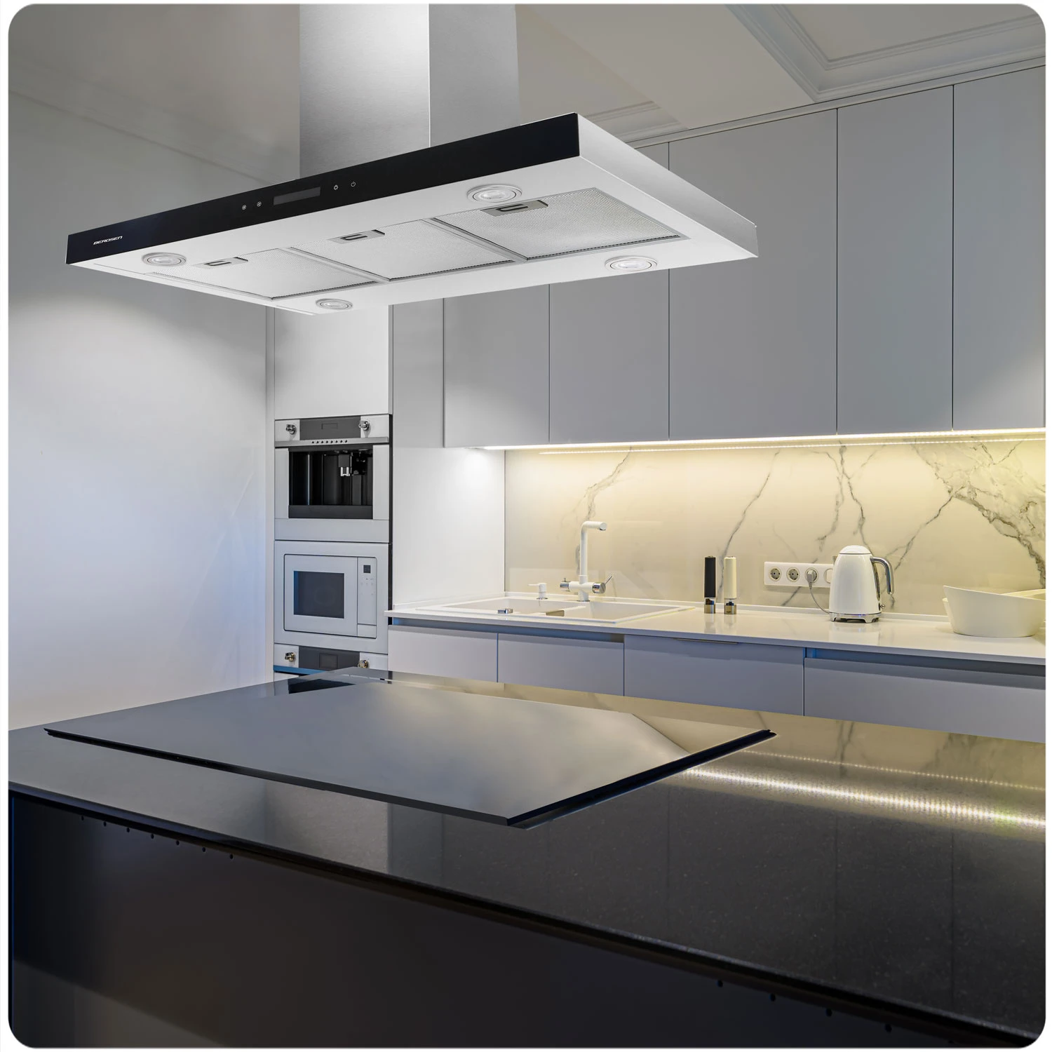 Кухонна Витяжка Berdsen BE-90E Inox 90 см з Нержавіючої Сталі та LED-Підсвіткою - Зображення 3