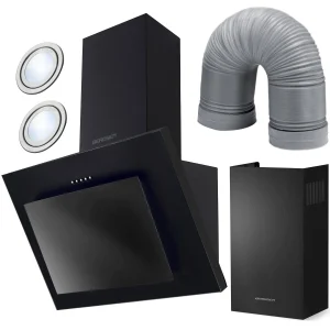 Витяжка Камінна Кухонна Berdsen BT-215 Чорна 60 см з LED-Підсвіткою та Трирежимною Фільтрацією