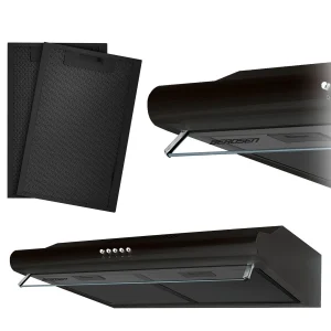 Витяжка Підшафна Кухонна Berdsen BE-10-A 60 см Чорна з Абсорбуючою Фільтрацією для Компактної Кухні