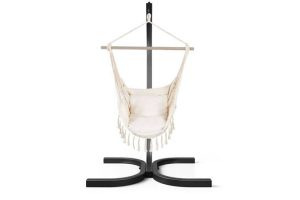 Крісло Кокон Бразильський Brazilian Beige Boho Бежевий — Підвісне Крісло з Елегантним Каркасом для Домашнього Затишку