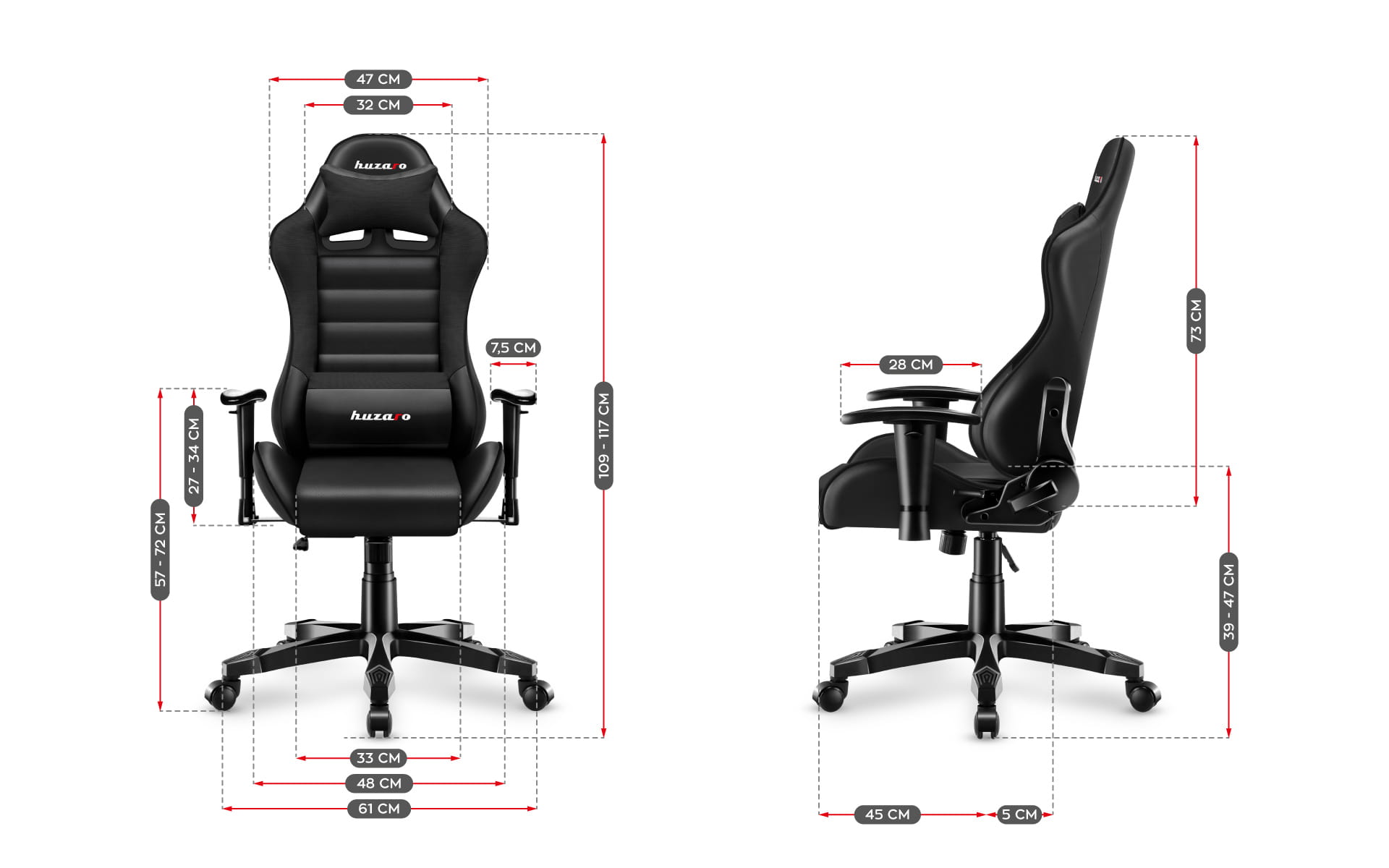 Дитяче Геймерське Крісло Huzaro Ranger 6.0 Black для Юних Гравців з Максимальним Комфортом - Зображення 9