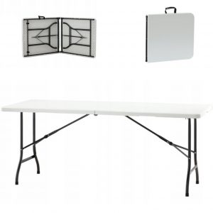 Складаний Туристичний Стіл Garden Line ZUM 2521 180 см Білий — Ідеальний Супутник для Пікніків і Подорожей