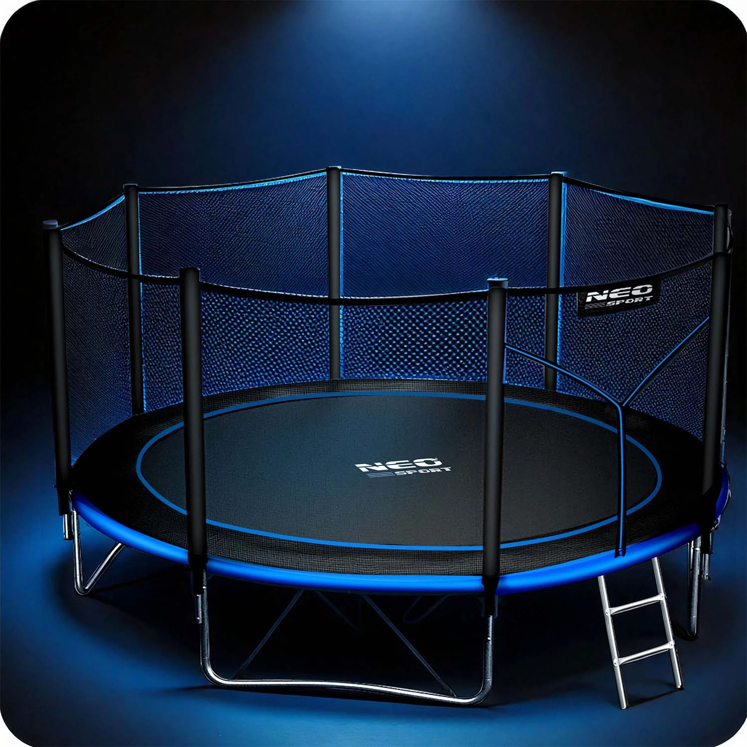 Neo-Sport 12 FT Просторий (374 см) — Садовий Батут з Драбиною та Зовнішньою Сіткою для Родинного Дозвілля - Зображення 5
