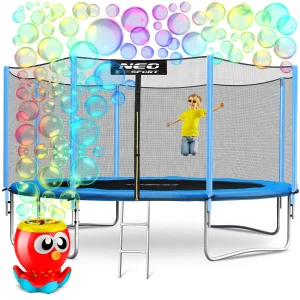 Садовий Батут із зовнішньою сіткою та драбиною Neo-Sport 14 футів/435 см