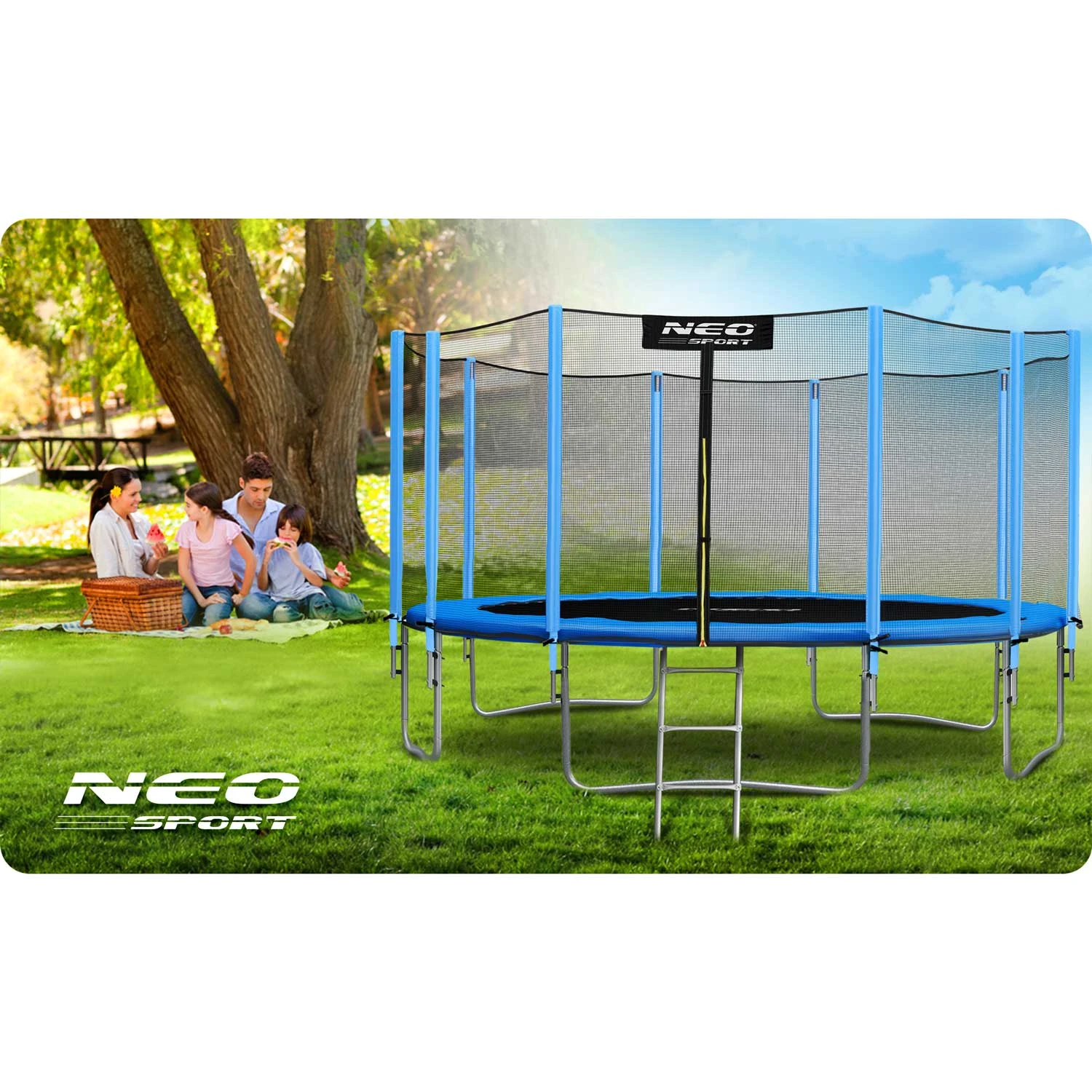 Neo-Sport 15 FT OUT (465 см) — Просторий Батут із Зовнішньою Сіткою та Драбиною для Дітей та Дорослих - Зображення 6