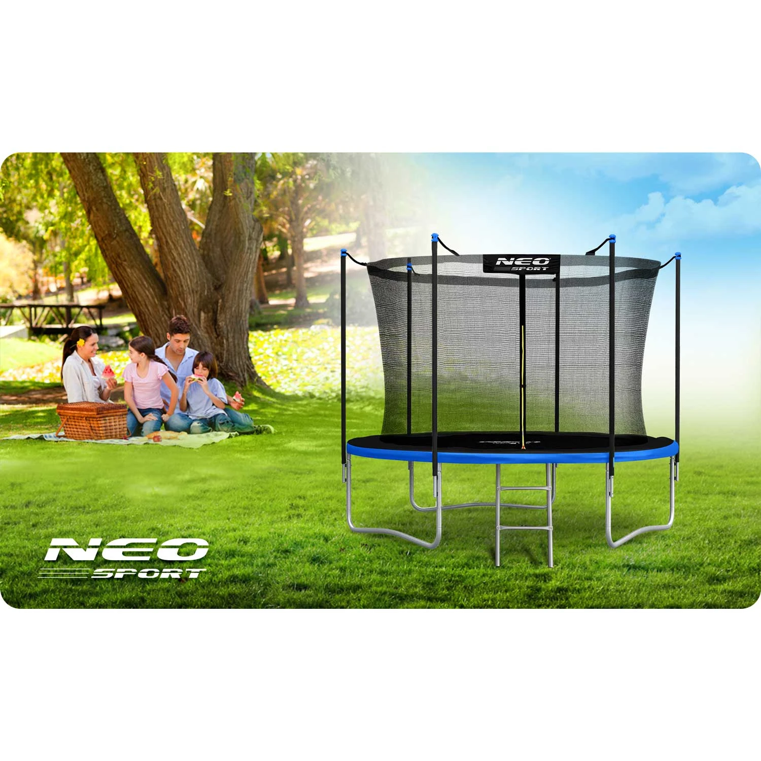 Neo-Sport 6 FT (183 см) — Батут з Внутрішньою Сіткою та Драбиною для Безпечних і Комфортних Стрибків - Зображення 9