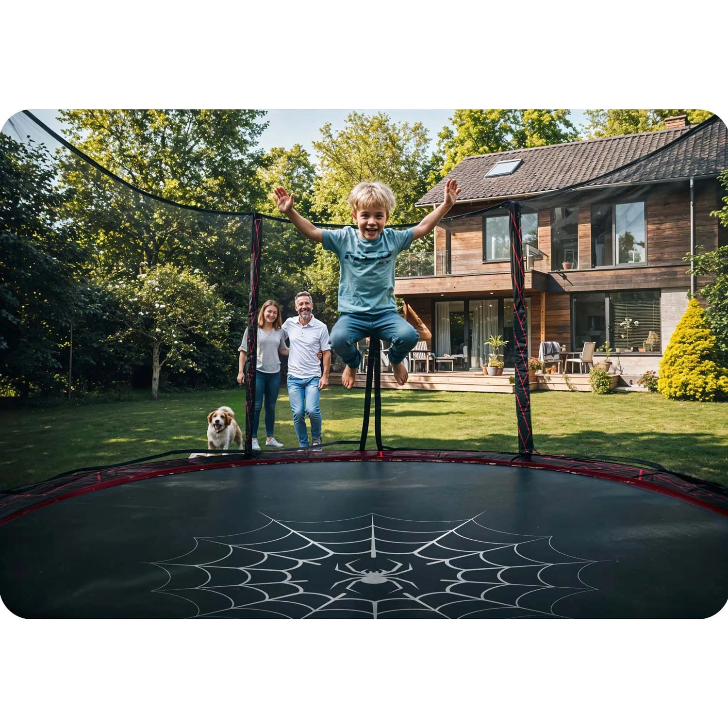 Neo-Sport 6 FT OUT (183 см) — Садовий Батут із Зовнішньою Сіткою та Драбиною для Маленького Простору - Зображення 6