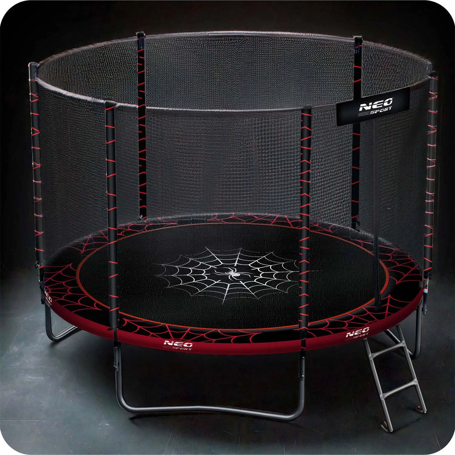 Neo-Sport 8 FT OUT (252 см) — Батут з Зовнішньою Сіткою та Драбинкою для Садового Простору - Зображення 5