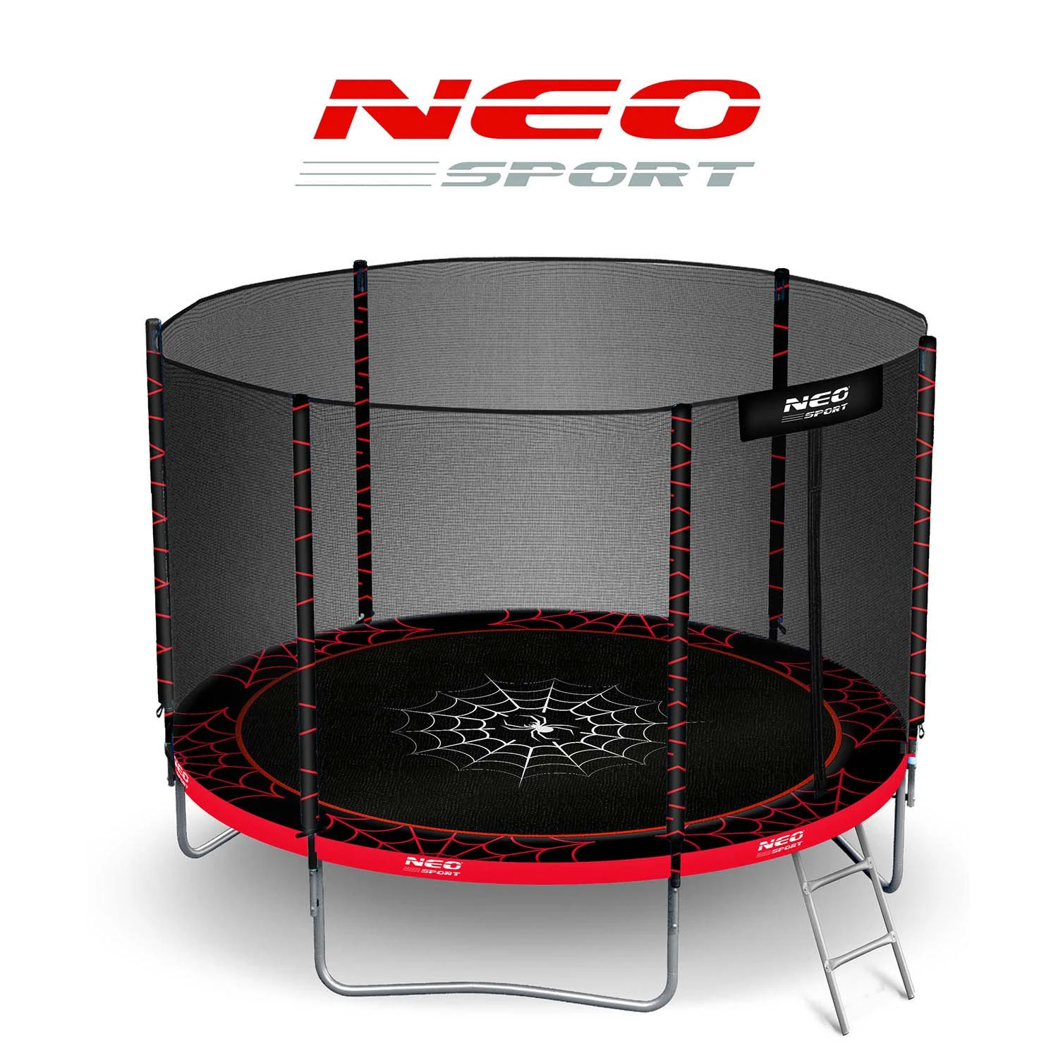 Neo-Sport 8 FT OUT (252 см) — Батут з Зовнішньою Сіткою та Драбинкою для Садового Простору - Зображення 8