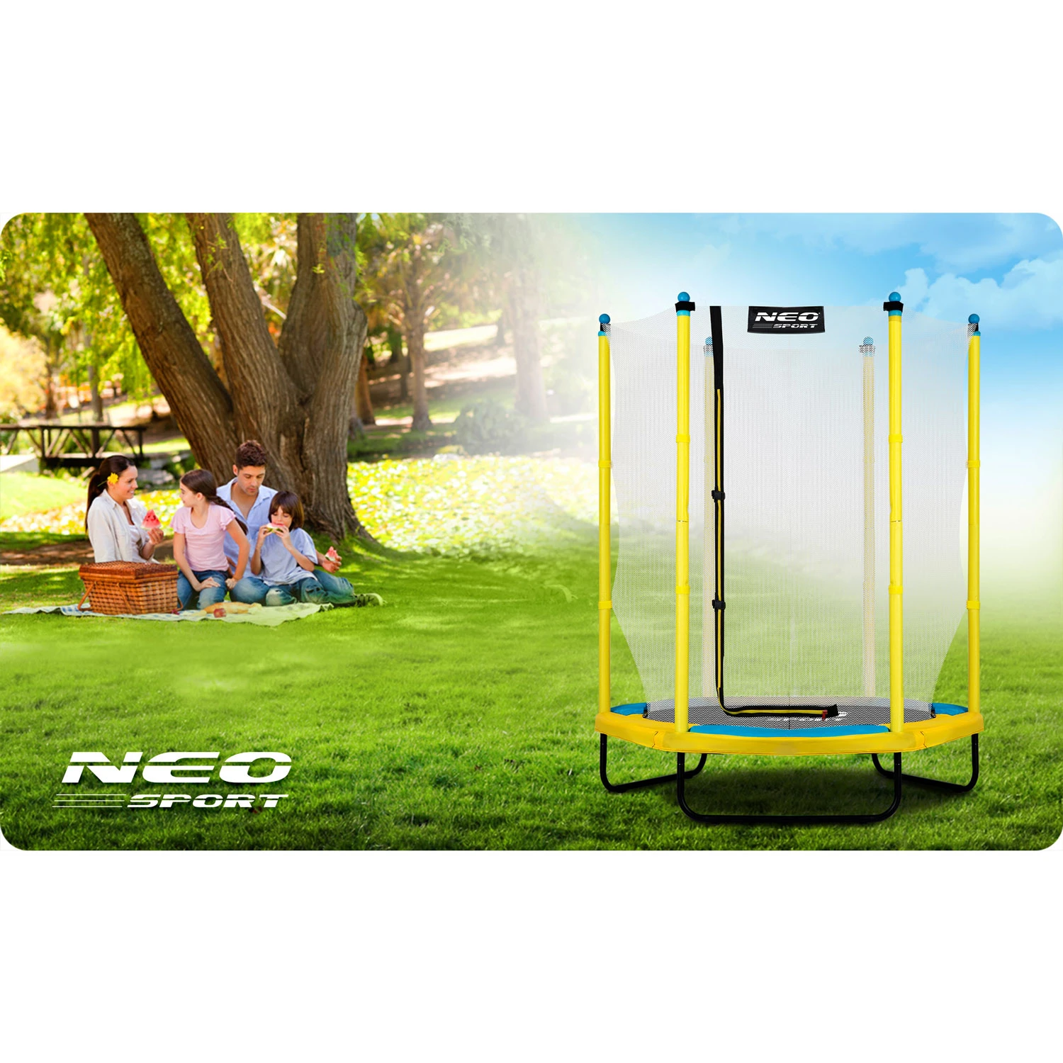 Neo-Sport 4.5 FT (140 см) — Батут для Дітей з Надійною Внутрішньою Сіткою та Компактними Габаритами - Зображення 8