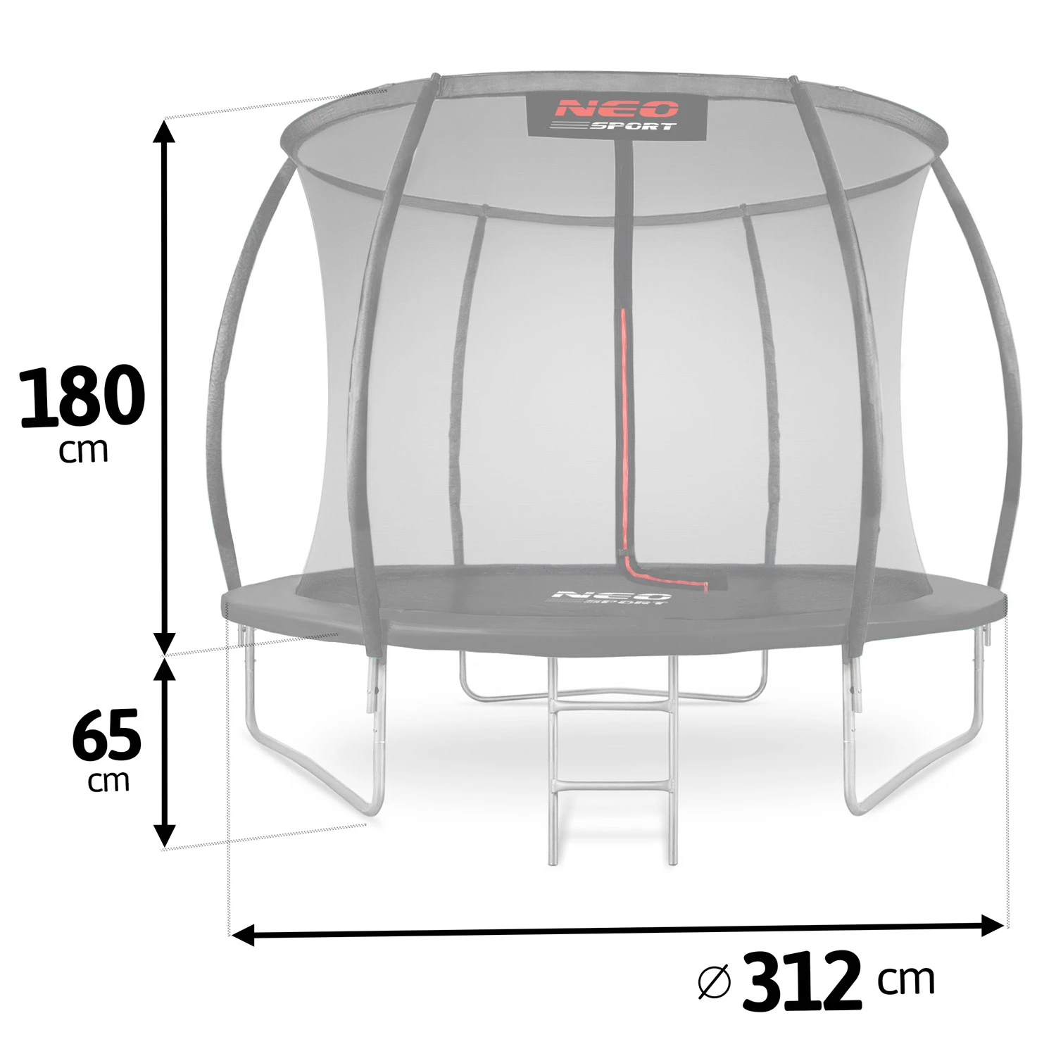 Neo-Sport 10 FT (312 см) — Профільований Батут з Внутрішньою Сіткою для Безпечних Сімейних Ігор - Зображення 4