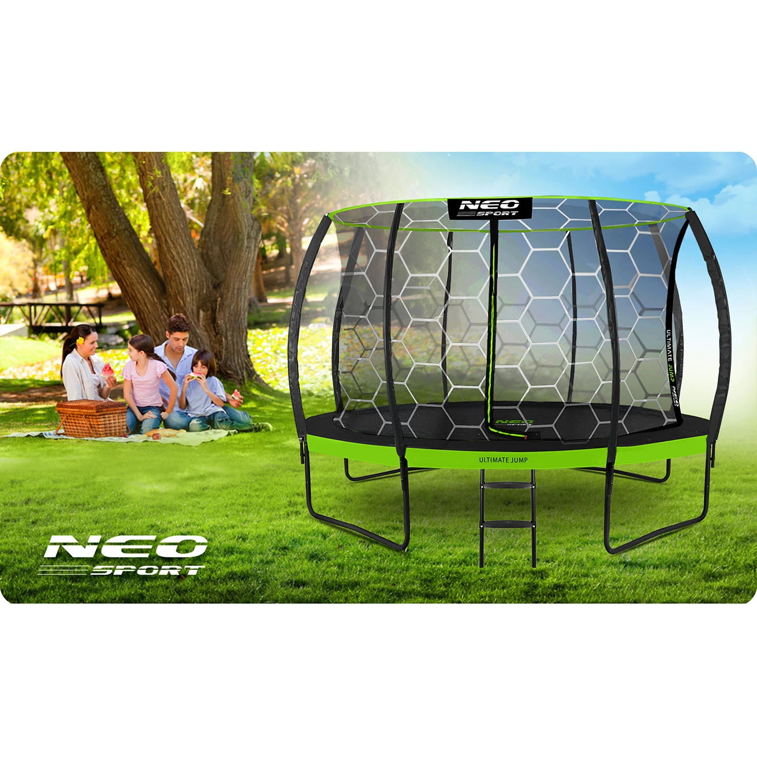 Neo-Sport 12 FT Профільований (374 см) — Садовий Батут з Внутрішньою Сіткою для Активного Відпочинку - Зображення 5