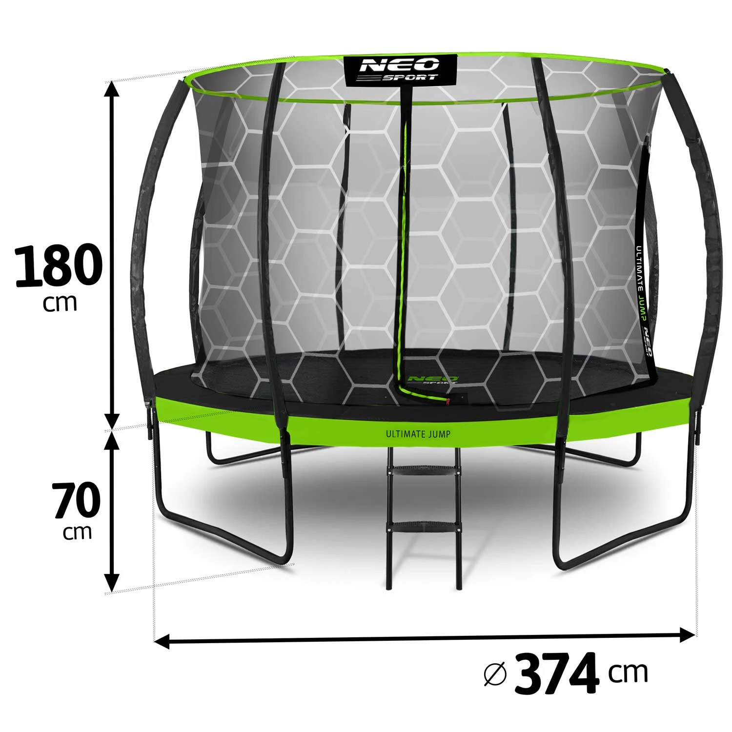 Neo-Sport 12 FT Профільований (374 см) — Садовий Батут з Внутрішньою Сіткою для Активного Відпочинку - Зображення 4