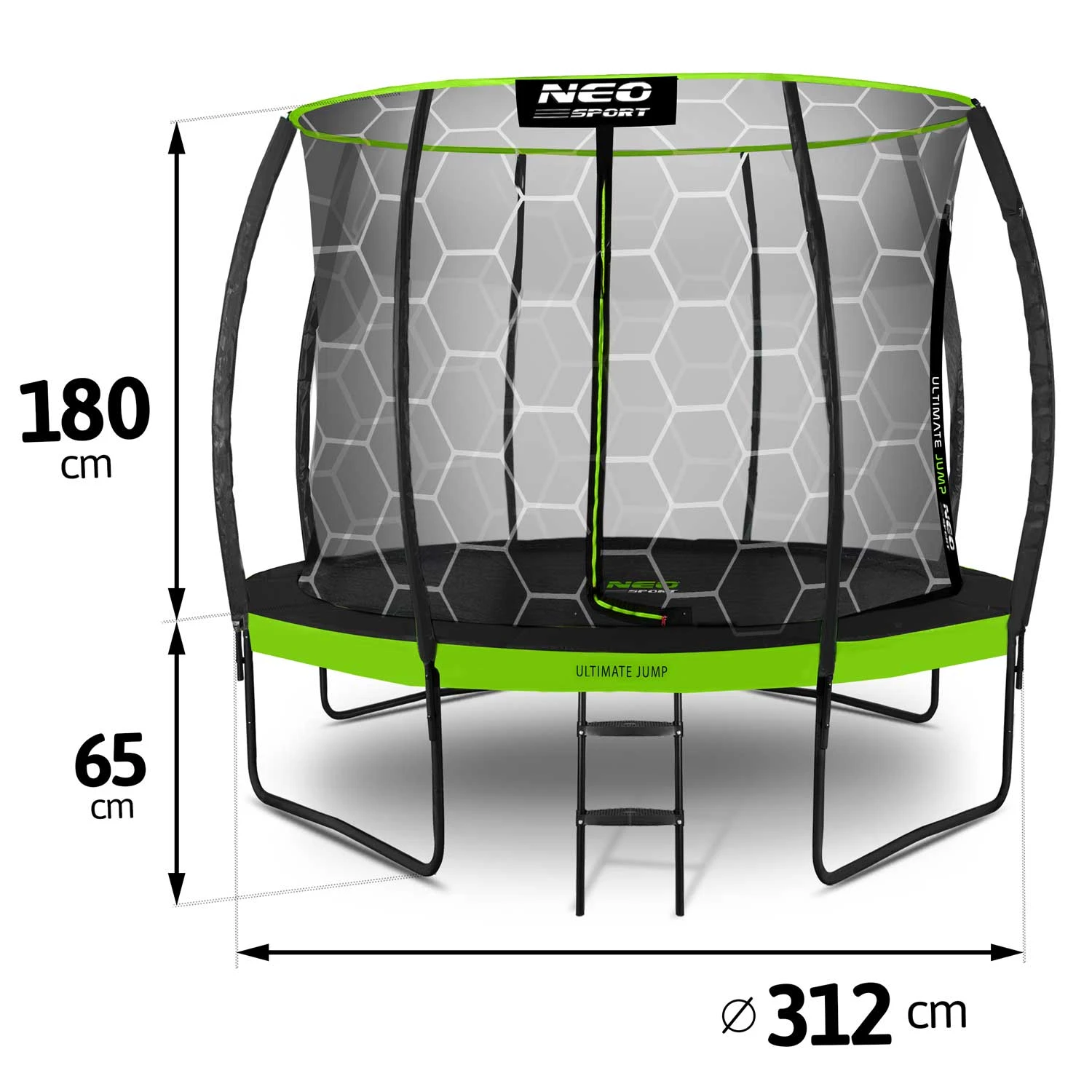 Neo-Sport 10 FT Профільований (312 см) — Безпечний Садовий Батут з Внутрішньою Сіткою для Щоденних Стрибків - Зображення 4