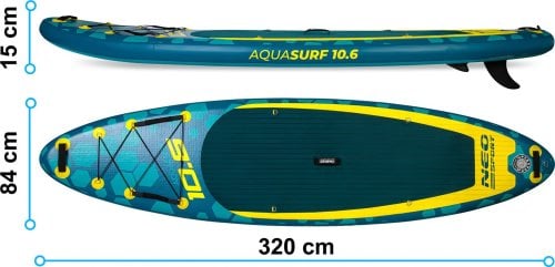 Дошка для SUP Neo-Sport Aquasurf 170203 320×84×15 см — Надійність, Стиль і Контроль на Воді - Зображення 5