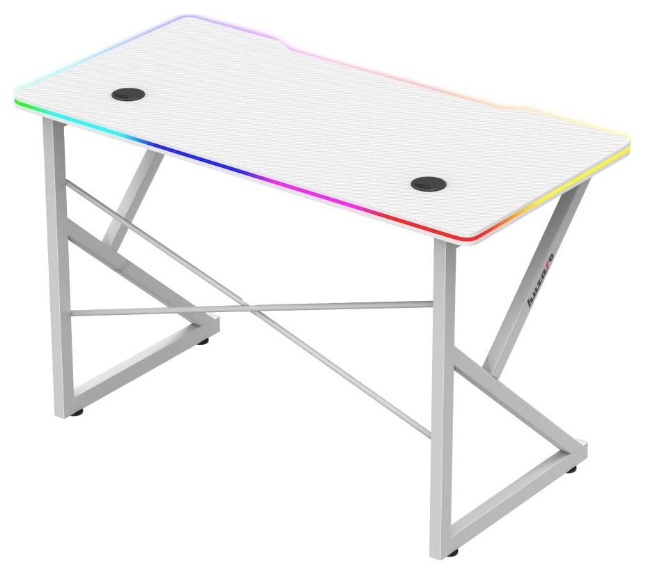 Ігровий Стіл Huzaro Hero 1.7 RGB Білий — Ергономіка та Підсвітка для Роботи і Геймінгу - Зображення 2