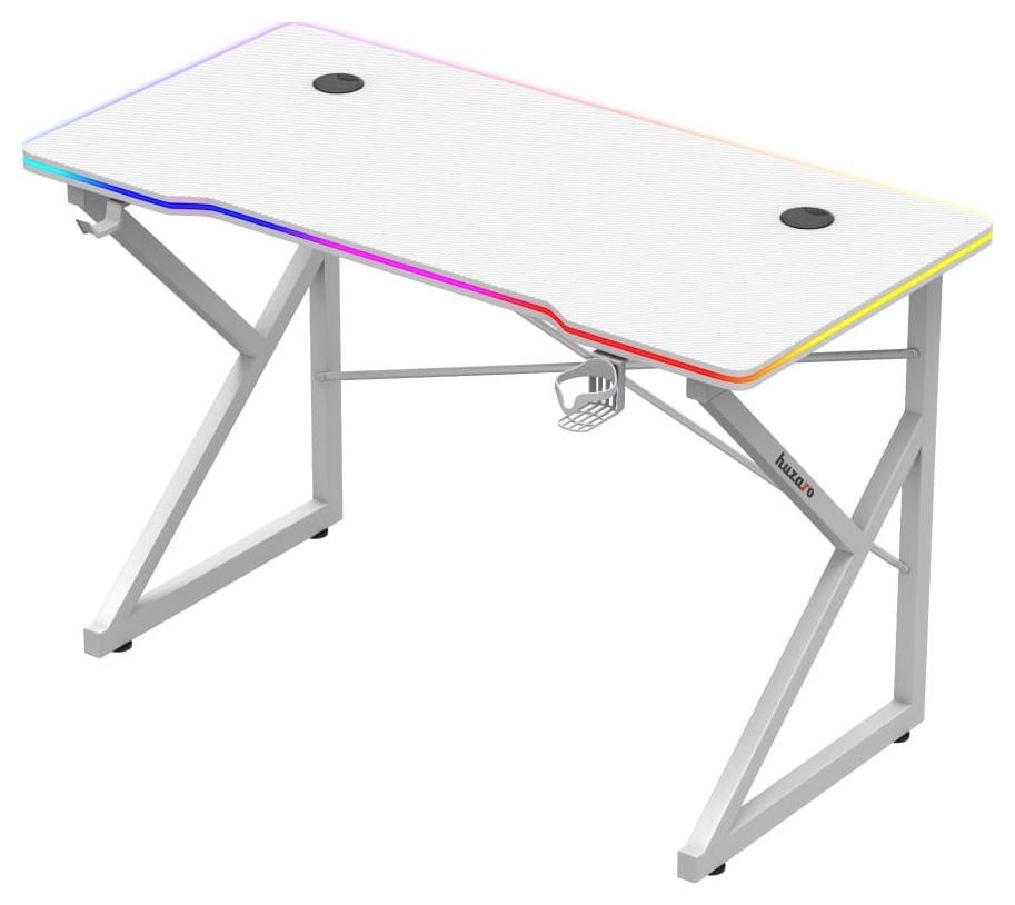 Ігровий Стіл Huzaro Hero 1.7 RGB Білий — Ергономіка та Підсвітка для Роботи і Геймінгу - Зображення 3